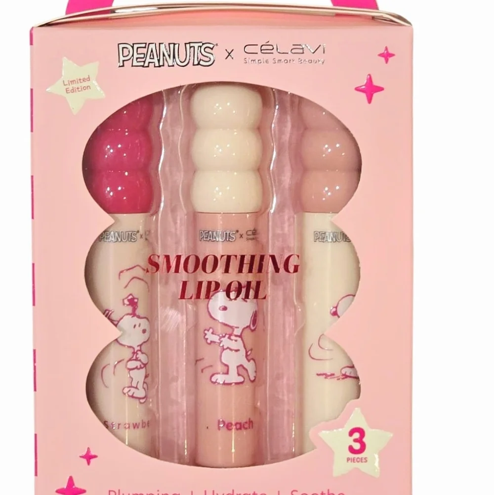 Celavi X Peanuts Smoothing Lip Oil Trio